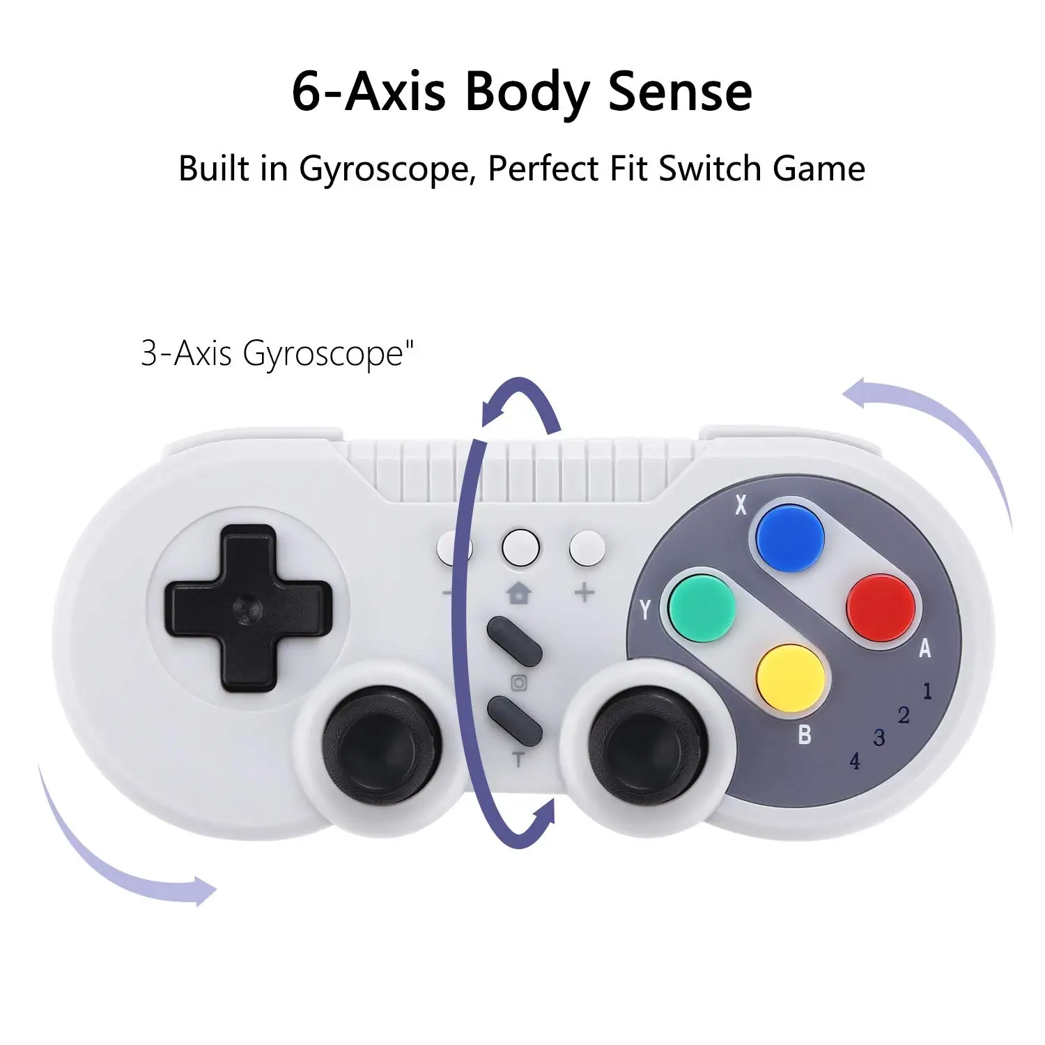 N-Switch беспроводной Bluetooth геймпад двойная игра с датчиком движения контроллер Joy-Stick поддерживает гироскоп совместимый ПК