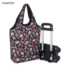 Складная Цветочная сумка-Тележка для покупок на колесиках легкая складная сумка Traval Cart