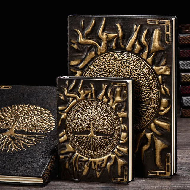 Vintage Tree of Life A5/A6 Diary Notebook Journals Handcraft Embossed Leather Diary Bible Book Travel Planner School Office Gift Antique Brass