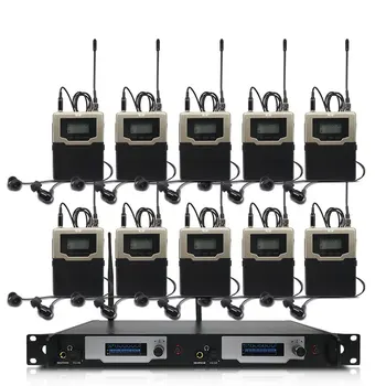 

Wireless in-ear monitoring system, professional stage performance monitoring system with 10 bodypack transmitters