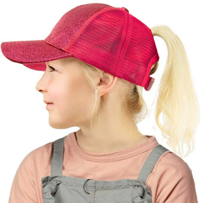 Kids Ponytail Mesh Hat Outdoor Sports 