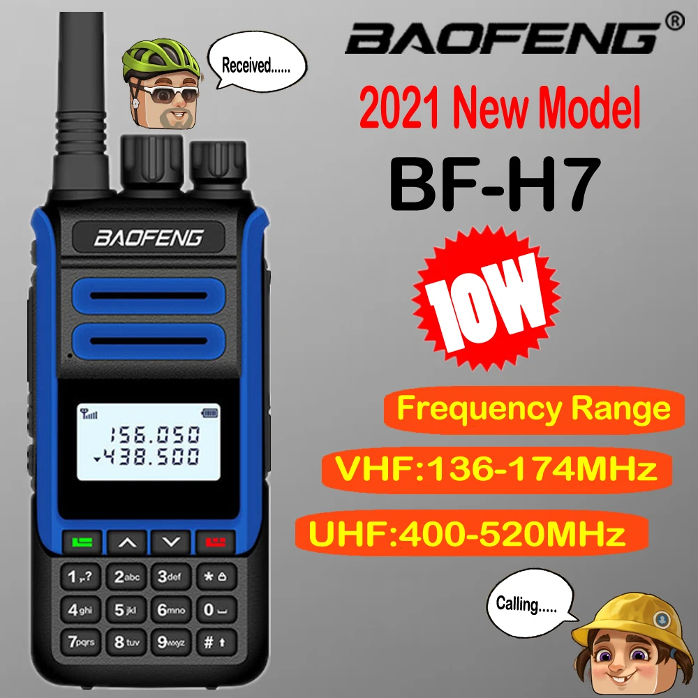 2021 BaoFeng BF-H7 мощный иди и болтай Walkie Talkie 10 Вт Портативный CB радио FM трансивер