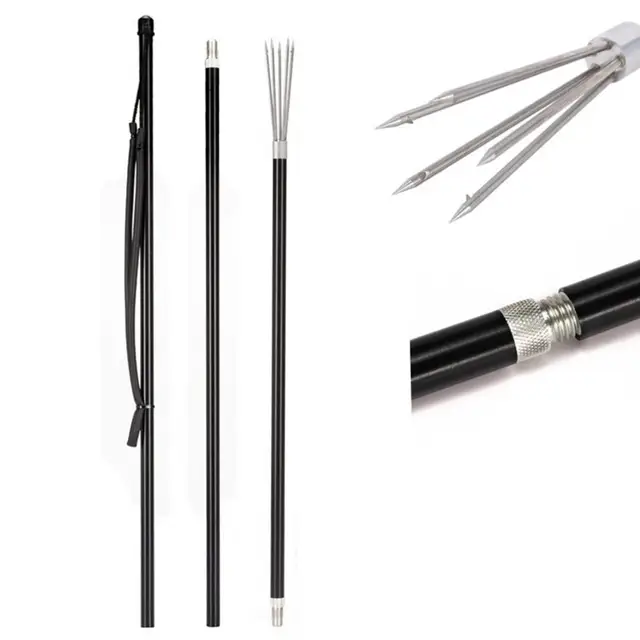 Arpón de pesca de aleación de aluminio extraíble, gancho ajustable, accesorios de pesca, 3 piezas - Imagen 2