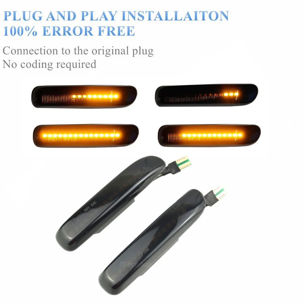 

Dynamic Car LED Turn Signal Lights Flowing Side Marker Blinker For BMW E46 3er Limo Coupe Compact Cabriolet Touring