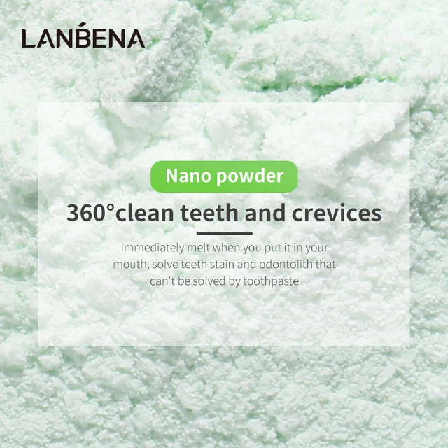 LANBENA Teeth Whitening Powder Tangy Lemon Lime Hygiene Dental Toothpaste Tool Oral Cleaning White Protect Bright Teeth Care 30g