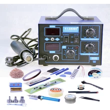 Saike 952D станция горячего воздушного пистолета 220 В 110 В Тепловая пушка паяльная станция 2 в 1 900 м наконечник паяльная станция Комплект держатель