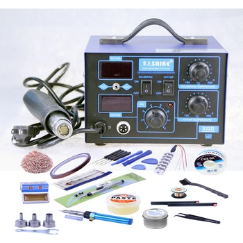 

Saike 952D Hot Air Gun Station 220V 110V Heat Gun Soldering Iron Station 2 in 1 900M tip BGA Rework soldering station Kit Holder