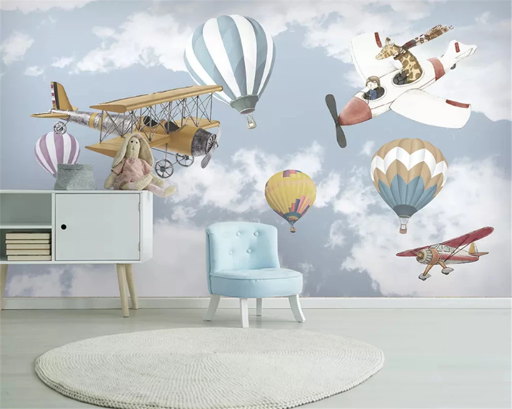 beibehang Customized modern fashion stereo wallpaper elephant riding bicycle cloud children background wall papers home decor