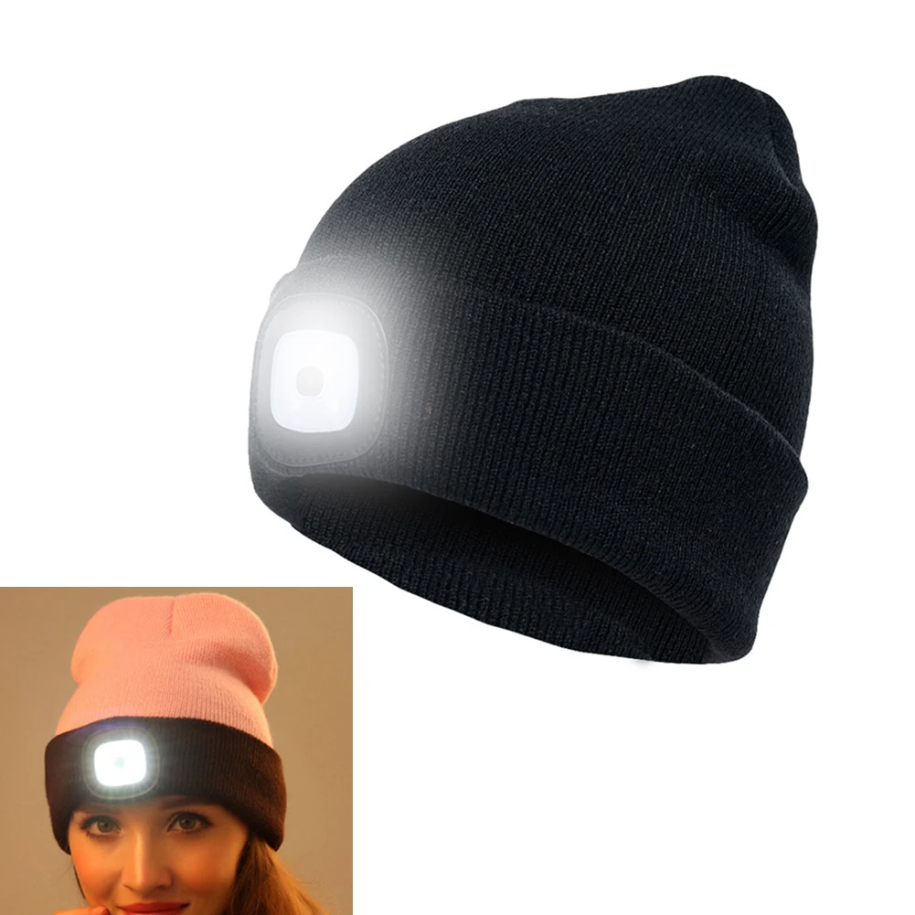 

Unisex Climbing Hat Fishing Camping Knitted LED Light Outdoor Running Beanie Cap Acrylic LED Light Knitted Hat Monden New O29