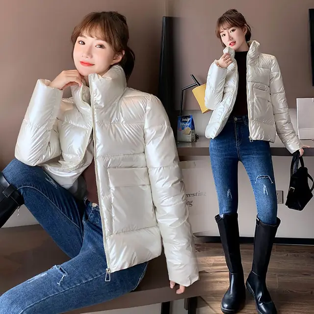 Vielleicht Women Winter Jacket Parkas 2021 New Fashion Youth Slim Stand Collar Casual Street Warm Autumn Winter Coat Female Champagne