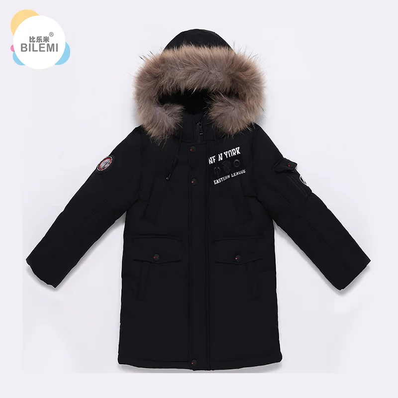 Bilemi/зимняя стеганая хлопковая легкая пуховая пушистая куртка для детей - Цвет: Черный