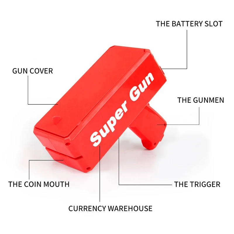 Сделать это дождь деньги хаки красный игрушечный пистолет банкнот денежный
