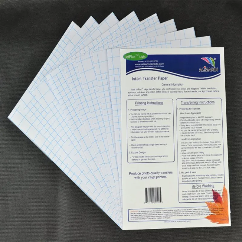 Jet Inkjet Heat Transfer Printing Paper For Light Fabric Cotton A4