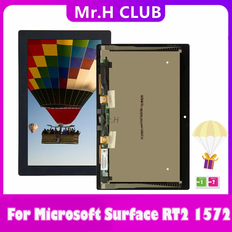Visiodirect Écran Complet Pour Microsoft Surface RT2 1572 – Vitre Tactile + LCD Noir