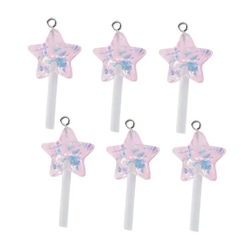 

10pcs Resin Shiny Lollipop Charms Pendant DIY Bracelet Necklace Earring For Jewelry Making Accessories