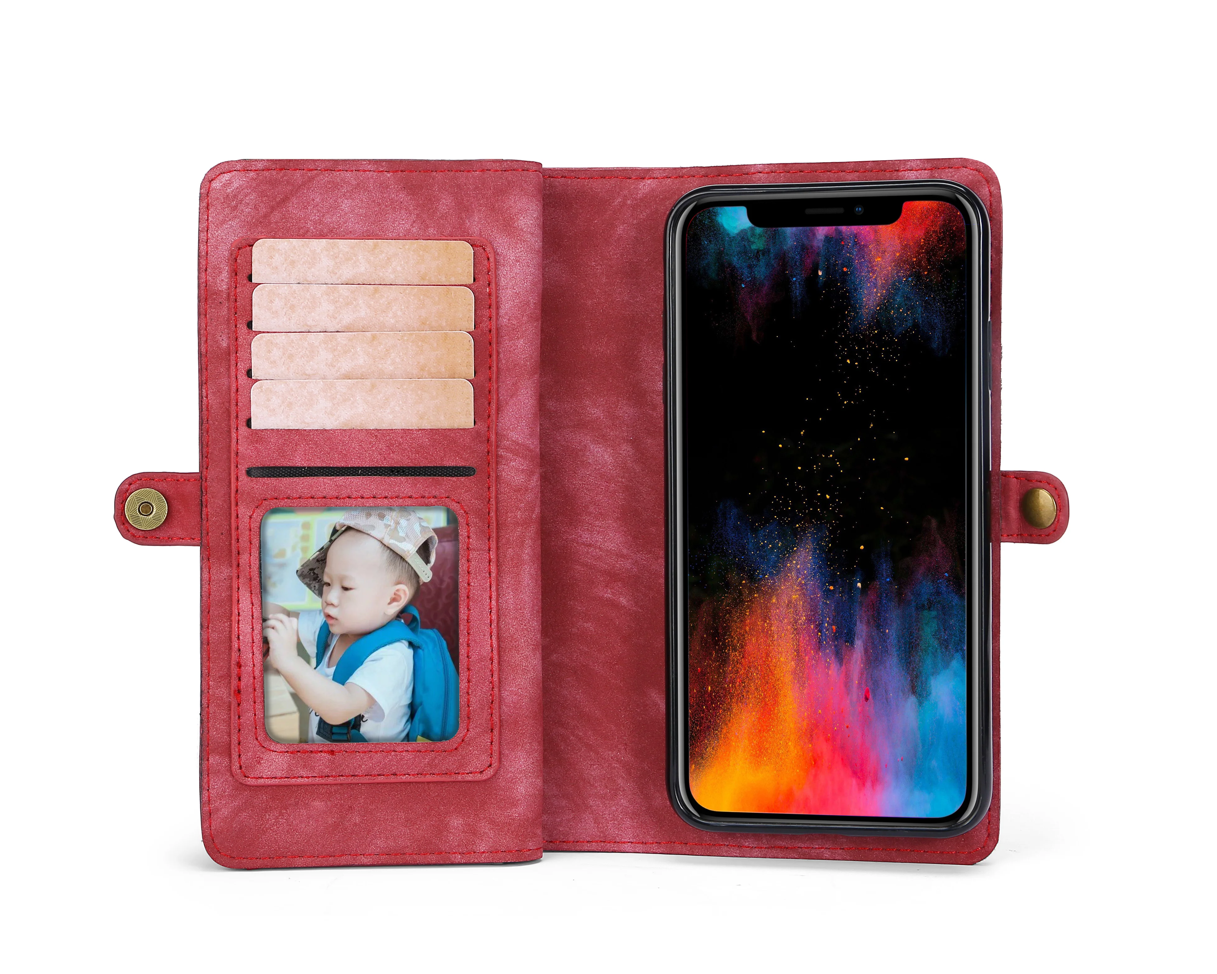 

MEGSHI Fashion Leather Flip Wallet Case Suitable for IphoneXs Max zipper Back Magnet phone Cover Holster Conque Iphone6s 78 11