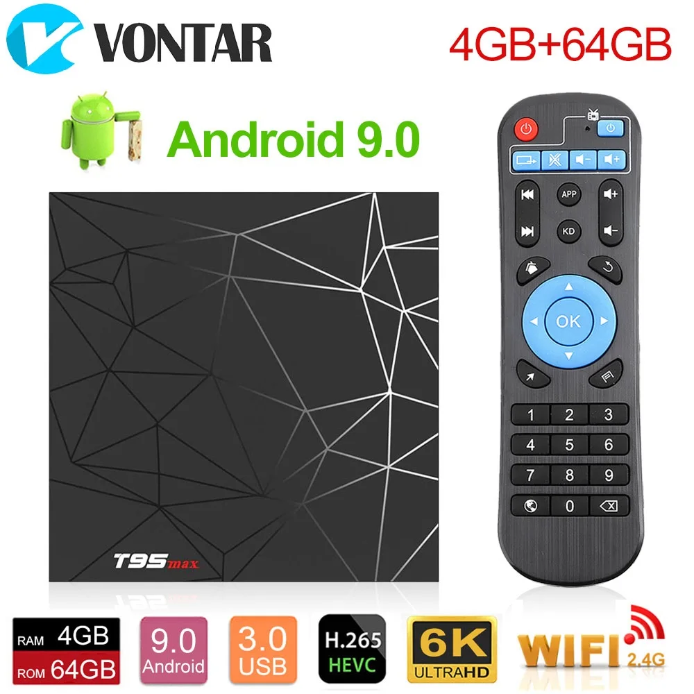 Top-Box Quad-Core T95MAX Android 6K Max-Tvbox Allwinner H6 HDR Wifi 4GB 32GB 64GB Tv-Set