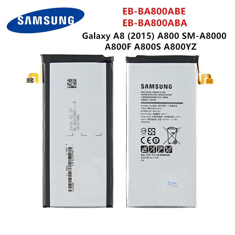 SAMSUNG оригинальная EB-BA800ABE EB-BA800ABA 3050 мА/ч батарея для Samsung Galaxy A8 (2015) A800 SM-A8000 A800F A800S A800YZ
