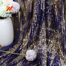 4 способ стрейч блесток ткань элегантная красивая блестящая Подгонянная блесток сетчатая ткань с голубыми и золотыми блестками для платья