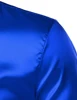 Royal Blue Silk Satin Shirt Men 2022 Luxury Brand New Slim Fit Mens Dress Shirts Wedding Party Casual Male Casual Shirt Chemise ► Photo 3/6