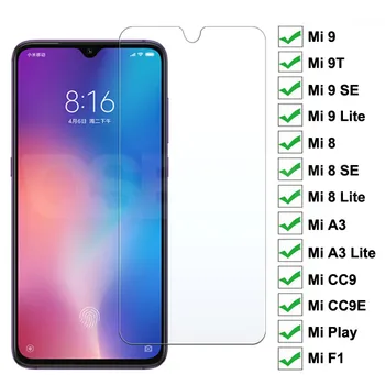 Перейти на Алиэкспресс и купить 9H защитное закаленное стекло для Xiaomi Mi 9 8 SE 9T Защитное стекло для экрана на Xiaomi Mi 9 8 A3 Lite CC9 CC9E Play F1 стеклянная пленка