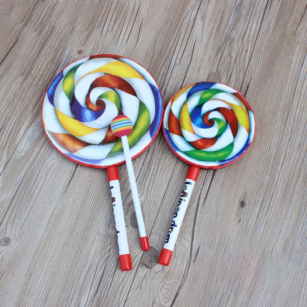 

Rainbow Blow Lollipop Drum Orff Musical Instrument Children'S Music Percussion Toy Kindergarten Early Teaching Aids