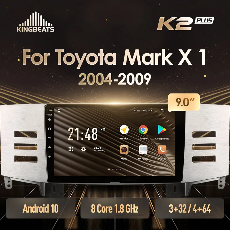 KingBeats штатное головное устройство For Toyota Mark X 1 X120 2004 - 2009 GPS Android 10 автомагнитола на