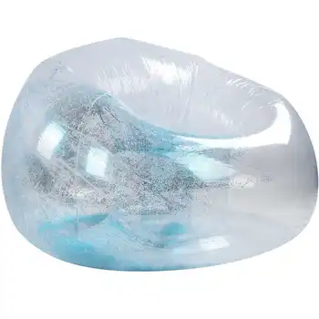 

Portable PVC Simple Inflatable Outdoor Home Adult Sofa Transparent Sequin Recliner High Quality