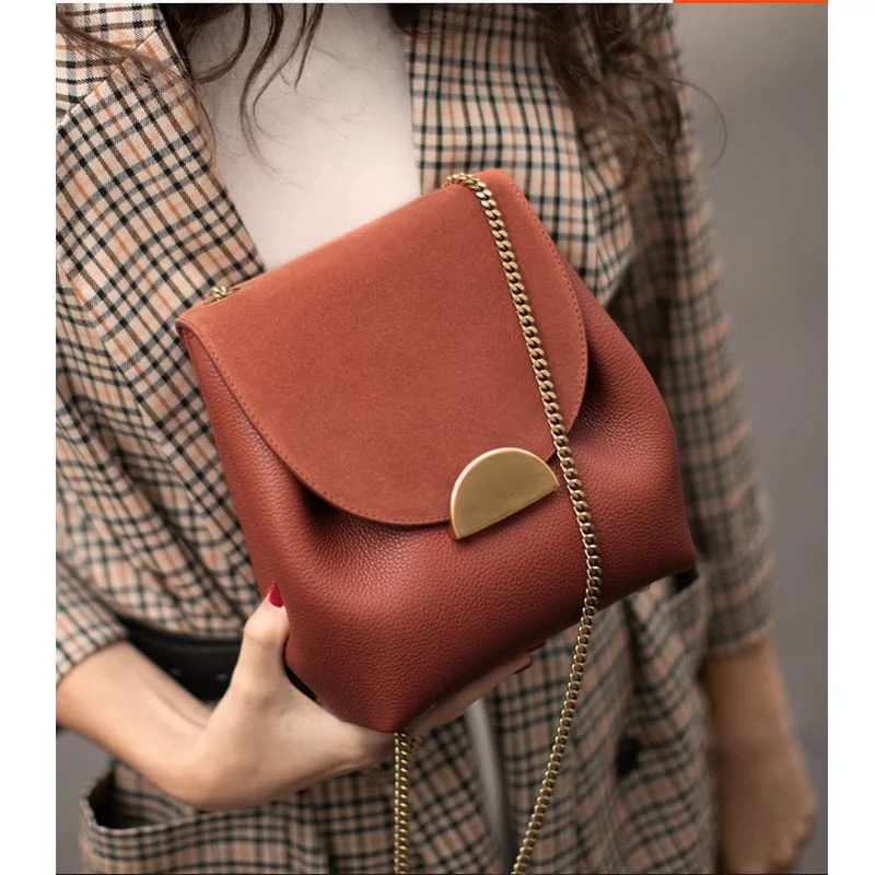 

2019 France Style Cross Body Bag Luxury Designer Bucket Bags Small Chain Handbags Elegant Crossbody Women Leather Shoulder Bag