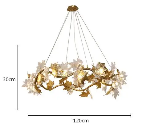 D75 X H30CM Все медные скандинавские пост-Современные хрустальные дизайнерские персональные магазин одежды креативная вилла отель кленовый лист модель комнаты люстра - Цвет корпуса: D75 X H30CM