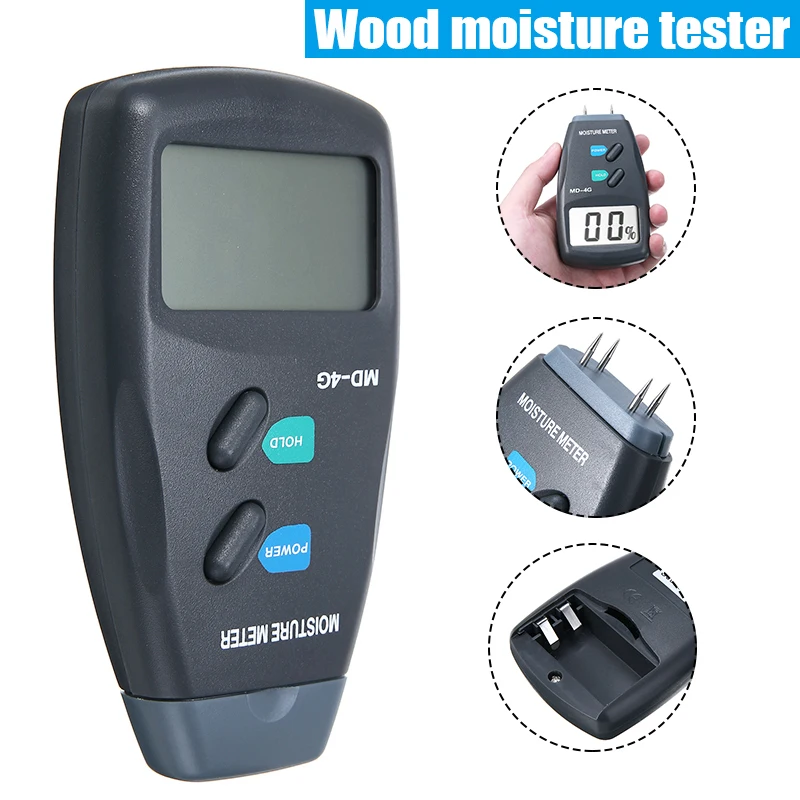 LCD Display Moisture Detector Damp Meter Wood Brick Tester Humidity Sensor Tools 
