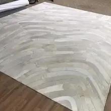 Ограниченная серия Современный серый ковер из воловьей кожи с мехом серии-A