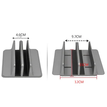 

Silver Vertical 2 Slot Laptop Stand Bookshelf Aluminum Alloy Holder Support Bracket with a free hex wrench for Notebook Tablets