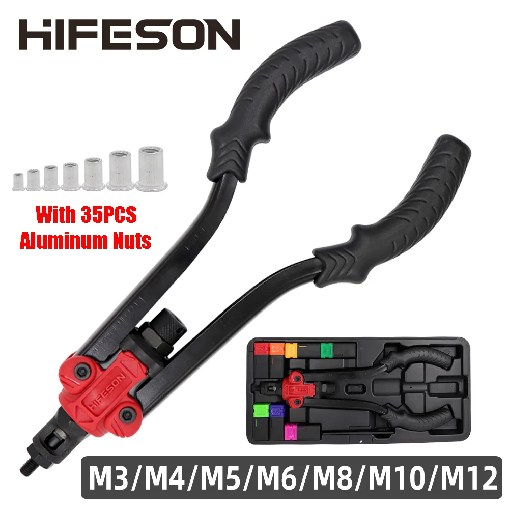 HIFESON Riveter nut Gun  rivet nut tool rivnut tool 617 619blind rivet Insert Manual Riveter Nut Riveting Rivnut Tool for Nuts