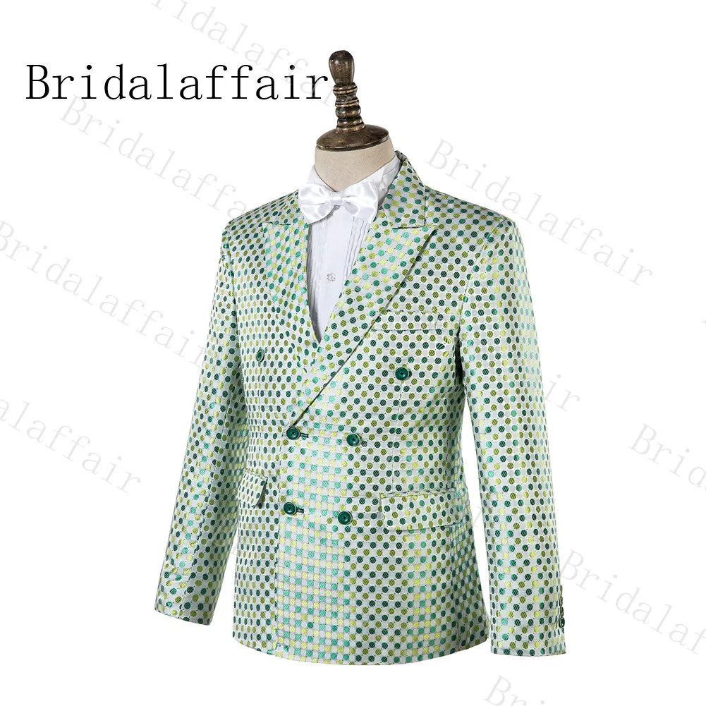 Костюм Bridalaffair Homme, модный заостренный лацкан, мужской свадебный костюм в горошек, смокинг, Мальчишник, костюмы для жениха, смокинги