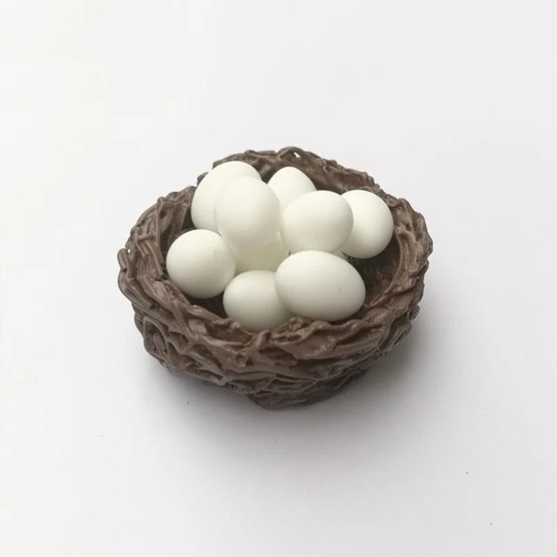 Nest-10 DuckEgg 1:12 Кукольный домик ручной работы мини кухонная мебель аксессуары ролевые игры миниатюрные смолы Rement еда яйца утка перепелиное яйцо Птичье гнездо - Цвет: Nest-10 DuckEgg