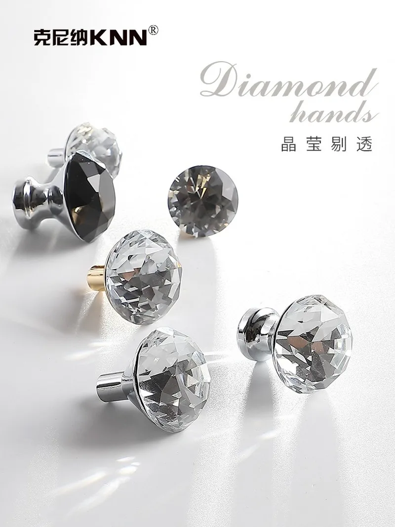 Хрустальная ручка со стразами однодырочный шкаф Современная дверная черный цвет