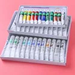 12/24 Color Acrylic Paints Brush 12ml Artist Drawing Painting Pigment Wall Paint