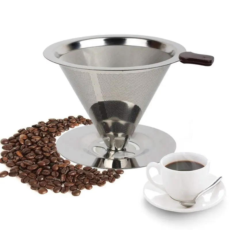 

Stainless Steel Coffee Dripper Coffee Filter for Pour-Over Brewing and Straining Tea & Other Beverages
