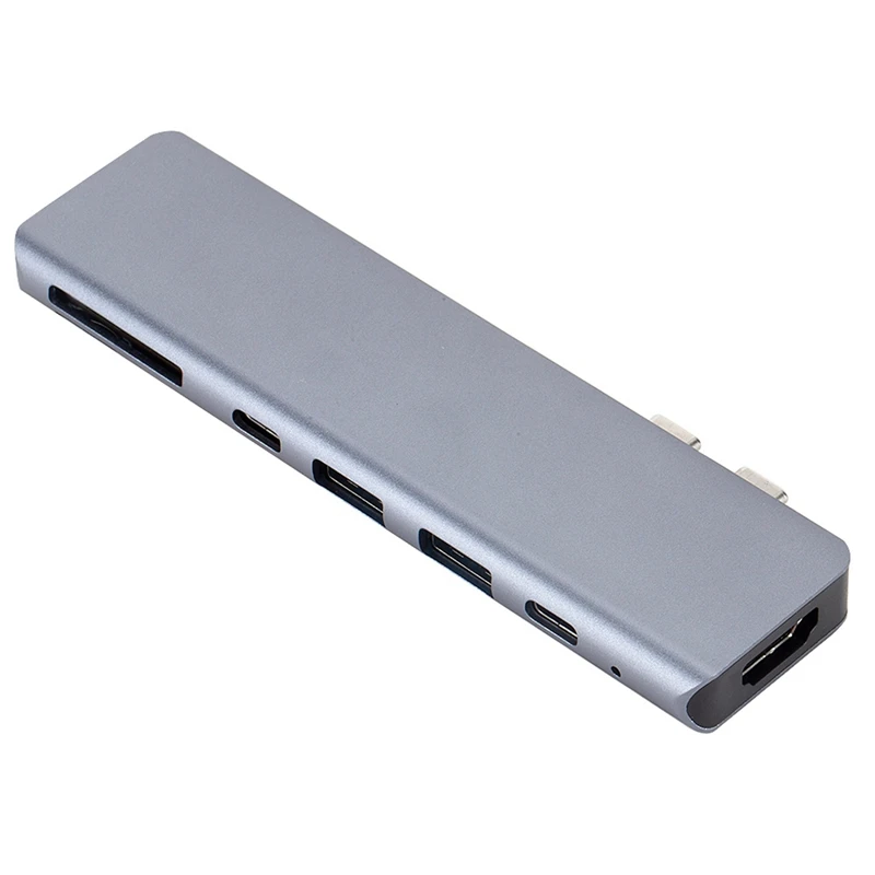 7 в 1 двойной TYPE-C к USB SD Micro LAN VGA HDMI usb-c переходник концентратор Расширение PD зарядная док-станция Rj45 OTG дисплей для Macbook PC