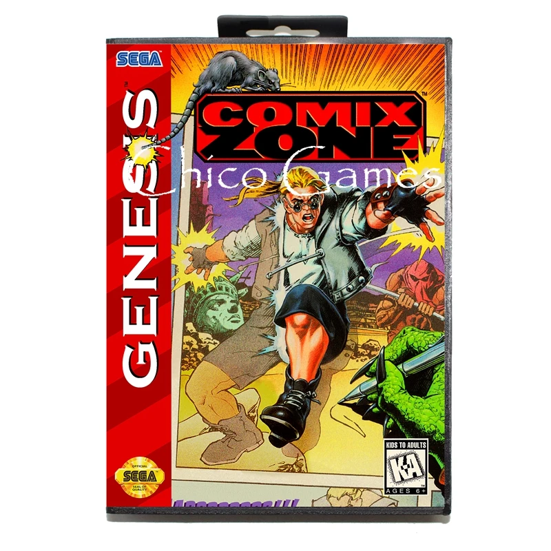 Sega MD games card-Comix Zone для sega megadrive Игровая приставка 16 бит card | Электроника