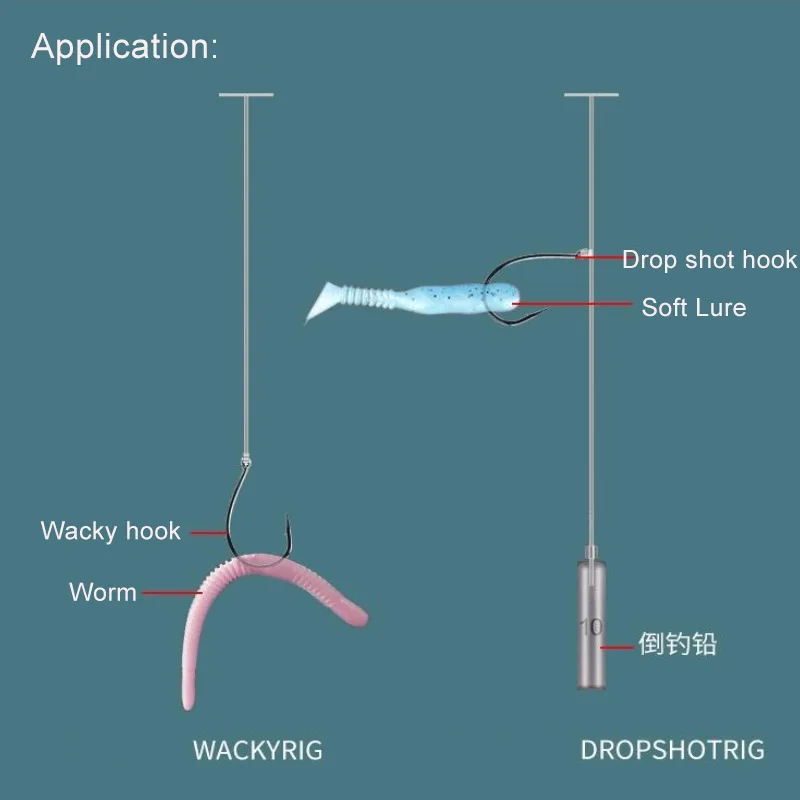 ESFISHING 10pcs Ű Dropshot   ũ Ŀ Fishhook ̳ Ŭ Pesca  ׼