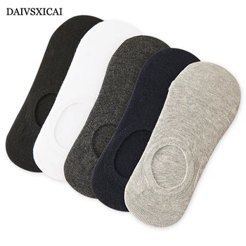 

5Pairs/lot=10pieces Summer Solid Color Male Fashion Socks Cotton Silicone Non-Slip Invisible Boat Socks Men