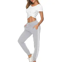 Женские повседневные брюки, спортивная одежда, женские длинные штаны с высокой талией для йоги, повседневные свободные спортивные штаны, уличная одежда, женские спортивные штаны