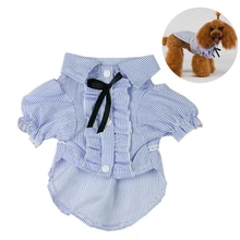 Модная полосатая Одежда для питомцев, собачий жилет, куртка, футболка со щенком для маленьких собак, жилеты для чихуахуа