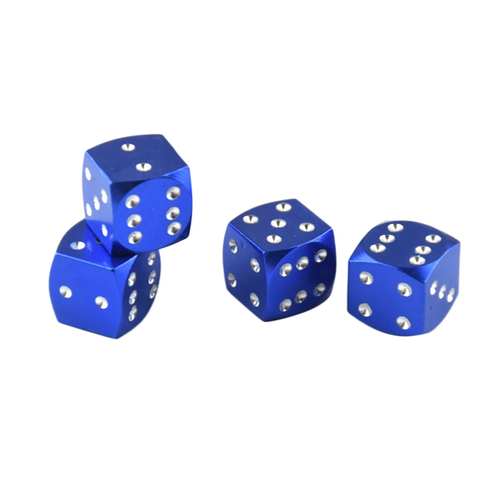 MagiDeal 8 Pieces Blue Dice Dust Valve Caps Novelty & Glossy