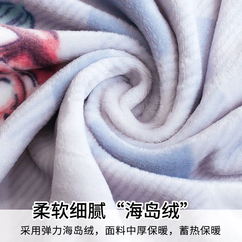High Quality Womens Pajamas Sky Blue Floral Printing Flannel Pajama Ladies Winter Cozy Homewear Flannel Fleece Women's Two Piece