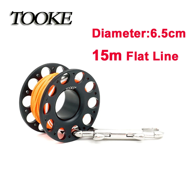 TOOKE 4色铝合金线轮2mm 黑色桔线15m TG739BHei15