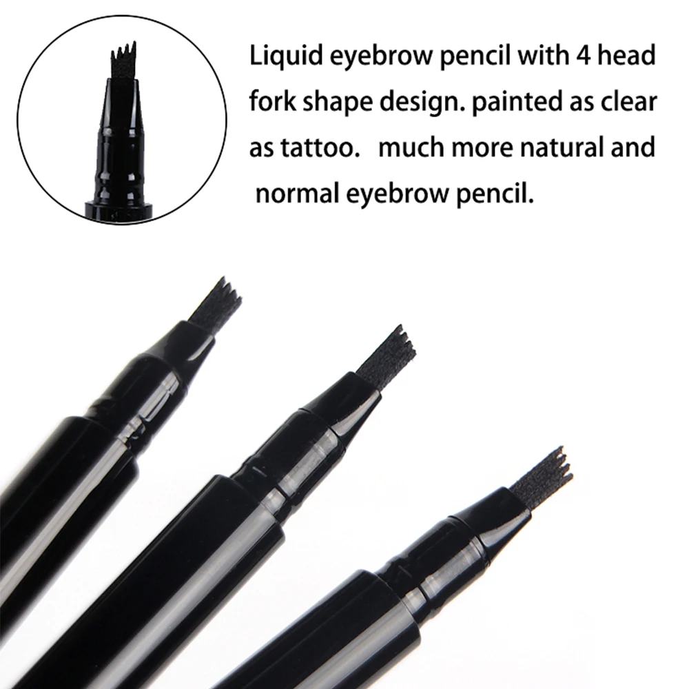 MISS ROSE 4 головы вилка кончик Microblading жидкая подводка для бровей Водонепроницаемая ручка для татуировки Оттенок тонкий эскиз набор кистей для макияжа TSLM1