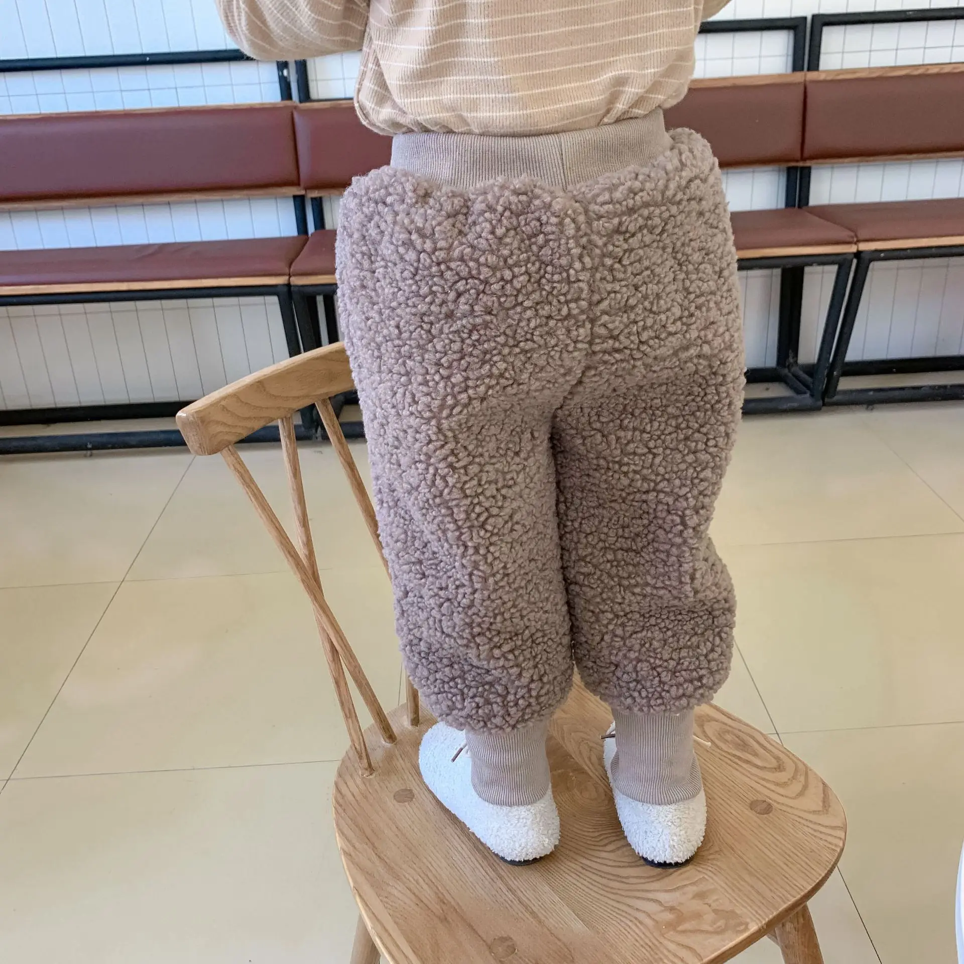 Детские брюки из овечьей шерсти; детская одежда; Сезон Зима; мешковатые брюки для маленьких детей; сезон осень-зима; утепленная одежда для девочек
